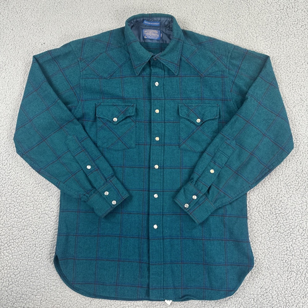 Pendleton Teal Plaid Button-Down Shirt
